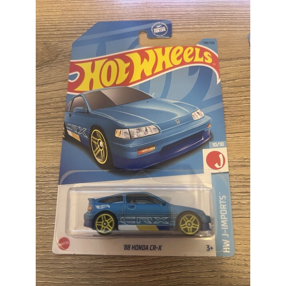 Hot Wheels Honda CR-X HW J-Imports 1:64 Blue Yellow Diecast Car 2021